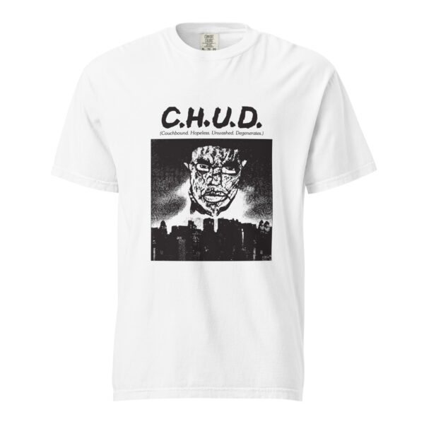 C.H.U.D. T-Shirt - Couchbound Hopeless Unwashed Degenerates Meme Tee (White)